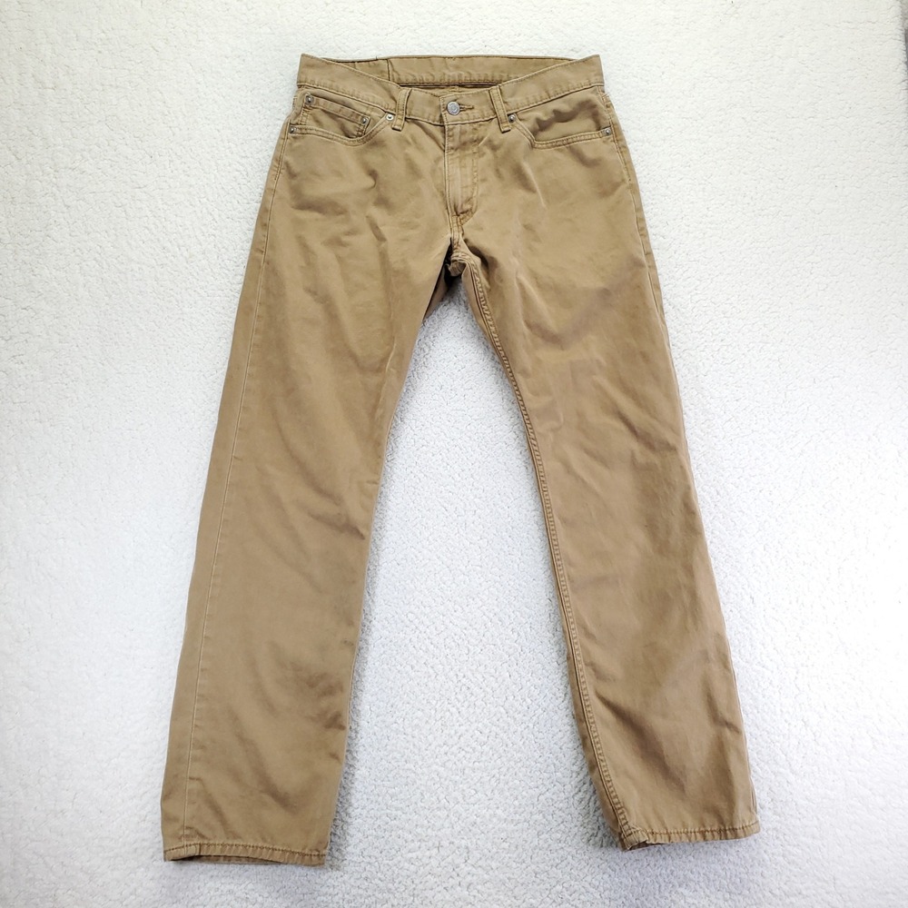 Levis 514 Straight‎ Fit Khaki Tan Cotton Twill Pants Mens 32x32 00514-0531